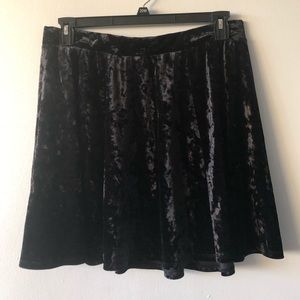 Black velvet skater skirt